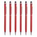 6pcs Metal Stylus Pen Ballpoint Pen 2 in 1 Universal Retractable Ink Pen with Stylus Tips Red