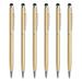 6pcs Metal Stylus Pen Ballpoint Pen 2 in 1 Universal Retractable Ink Pen with Stylus Tips Gold