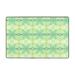 Green Line Geometry Rugs Doormat Non-Slip Absorbent Door Mat Front Back Doormat Entryway Rugs 36 x24