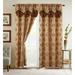 Mocassi Jaquard Curtain Panels with Attached Pleated Valance 2 inch Rod Pocket Perfect for Bedroom Living Room 54 X 84 inches (Set of 2) Saffa Gold/Brown