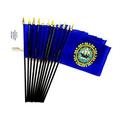 A!! Box of 12 State 4 x6 Miniature Desk & Table Flags; 12 Made Small Mini State Flags (4 x6 New Hampshire - 12 Flags)