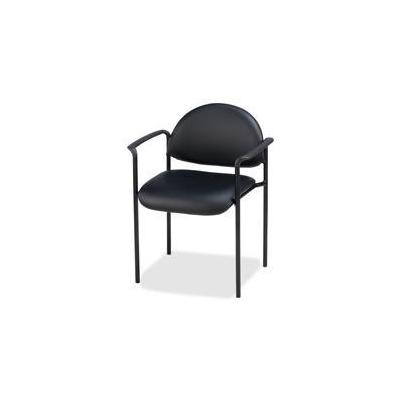 Lorell LLR69507 Reception Guest Chair 23.75in.x23.50in.x30.50in. Black Vinyl