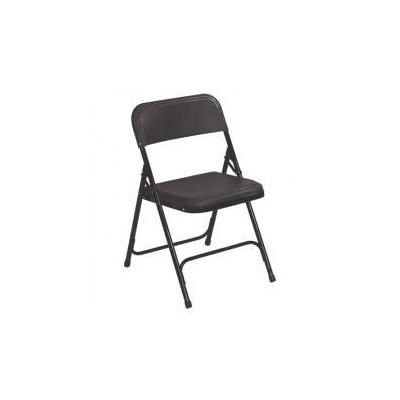 National Public Seating 810 Premium Light Weight Plastic Folding Chair Black with Black Frame Set of