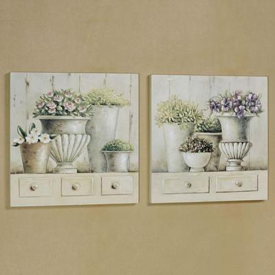 Potted Arrangements Wall Art Plaques Multi Pastel ...