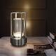 Cordless Table Lamp, Lumisom Crystal Lantern Lamp, Klarako Crystal Lantern, Rechargeable Battery Powered Portable LED Desk Lamp, 3 Color Stepless Dimming Touch, Table Light for Home Outdoor (Black)