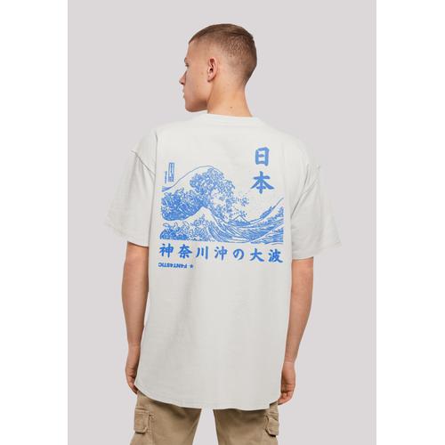„T-Shirt F4NT4STIC „“Kanagawa Welle““ Gr. L, grau (lightasphalt) Herren Shirts T-Shirts Print“