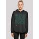 Kapuzenpullover F4NT4STIC "Leo Grün", Damen, Gr. XS, schwarz, Obermaterial: 100% Baumwolle, casual, oversize, Langarm, Pullover, Print