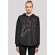 Kapuzenpullover F4NT4STIC "Blumen Ranke", Damen, Gr. XS, schwarz, Obermaterial: 100% Baumwolle, casual, oversize, Langarm, Pullover, Print