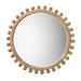 Dakota Fields Whitt Sunburst Wood Framed Wall Mounted Accent Mirror in Brown | 34.75 H x 34.75 W x 2 D in | Wayfair