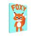 Redwood Rover Krisalyn Toddart Foxy Fox Canvas Art Canvas, Cotton in Blue/Orange/White | 19 H x 14 W x 2 D in | Wayfair