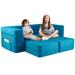 Isabelle & Max™ Aeriel Couch, Toddler Couch w/ Washable & Durable Covers, Modular Sofa Couch Velvet, Rubber in Blue | Wayfair