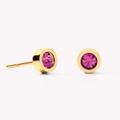 Coeur De Lion Round Gold Pink Crystal Stud Earrings