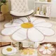 Tapis de fleur de soleil moelleux nordique tapis rond de chevet en peluche tapis de sol de chambre