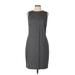 Ralph Lauren Collection Casual Dress - Sheath Crew Neck Sleeveless: Gray Color Block Dresses - Women's Size 12