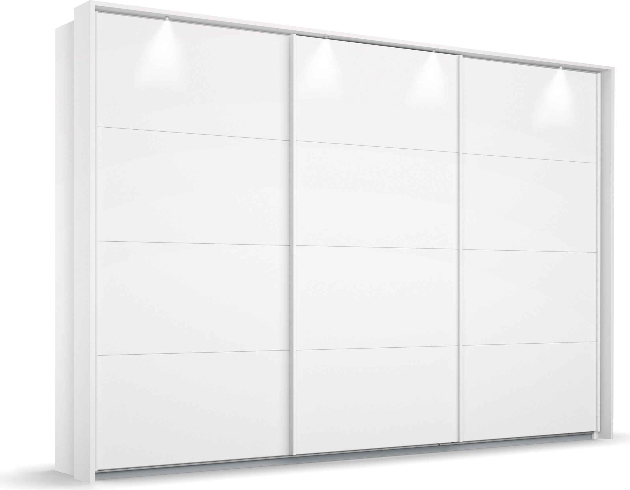 Schwebetürenschrank RAUCH "Kleiderschrank Schrank Garderobe OTELI inkl. 3 Innenschubladen", weiß, B:278cm H:233cm T:68cm, Holzwerkstoff, Schränke, inkl. Passepartout optional mit Beleuchtung Image