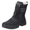 Winterstiefel RIEKER, Herren, Gr. 41, schwarz, Lederimitat, Textil, klassisch, Schuhe, Klettboots mit Lammwollfutter, Flip Grip-Laufsohle und TEX-Membran