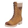 Winterstiefel REMONTE, Damen, Gr. 39, braun (braun kombiniert), Leder, Lederimitat, Textil, casual, Schuhe, Blockabsatz, Schnürstiefel mit wasserabweisender remonte TEX-Membran