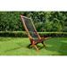 Ergonomic Adirondack Chair for Outdoor Patio Garden Furniture, Tall Slanted Cotton Rope Back Design, Folding Wooden Chair