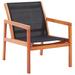 vidaXL Patio Lounge Chair Gray Solid Wood Eucalyptus and Textilene