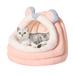 Cat Bed Cave Hooded Cat Bed Warming Pet Dog Bed Tent House Cushion Bed - 17.7*16.5*13.8in