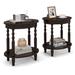 Gymax 2 PCS 2-Tier End Table Oval Compact Sofa Side Nightstand w/