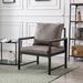 Modern Faux Leather Accent Chair - Sleek Metal Frame, Comfortable and Durable, Perfect for Multiple Spaces