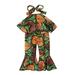 Toddler Kids Girls Bohemian Jumpsuits Cute Graphic Printed Ruffles Sleeveless Halter Bodysuit Adjustable Summer Fashion Rompers Jumpsuit Onesie Clothes Multicolor qILAKOG 5-6Years