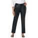 Plus Size Women's Faux Leather Trouser by Jessica London in Black (Size 22 W)
