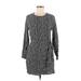 & Other Stories Casual Dress - Sheath Crew Neck Long sleeves: Black Zebra Print Dresses - Women's Size 8