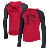 Women's Under Armour Red Texas Tech Raiders Gameday Mesh Performance Raglan Hooded Long Sleeve T-Shirt