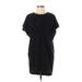 Zara Casual Dress - Shift Crew Neck Short sleeves: Black Print Dresses - Women's Size Small