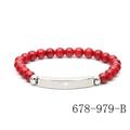 Stainless Steel Unisex Lords Prayer Religious ID Red Beaded Bracelet Jewelry Gifts for Women