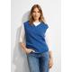 Strickpullover CECIL Gr. XXL (46), blau (dynamic blue melange) Damen Pullover V-Pullover mit V-Ausschnitt