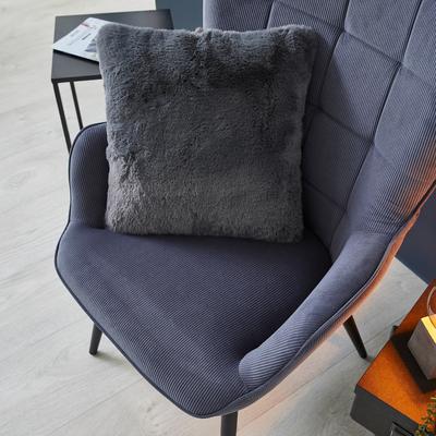 Fellkissen LUXOR LIVING "Dekokissen Novara" Gr. 9, grau (grafit, felloptik), B:40cm H:20cm L:40cm, Kunstfaser, Dekokissen_Sitzkissen_Kissenhüllen, Kunstfell, eckig, 40x40 cm, sehr weich, mit Füllung, Wohnzimmer Image