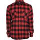 Langarmshirt URBAN CLASSICS "Herren Checked Flanell Shirt" Gr. 5XL, schwarz (black, red) Herren Shirts Langarm