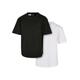 Kurzarmshirt URBAN CLASSICS "Kinder Boys Heavy Oversized Tee 2-Pack" Gr. 122/128, schwarz-weiß (white black) Jungen Shirts T-Shirts