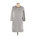Gap Casual Dress - Mini Crew Neck 3/4 sleeves: Gray Print Dresses - Women's Size Medium
