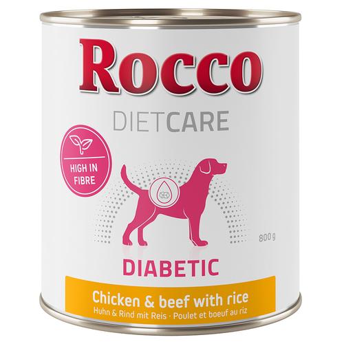 6x 800g Diet Care Diabetic Huhn & Rind mit Reis Rocco Hundefutter nass