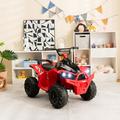 Costway kids 12v Battery Powe Ride On Atv Electric 4-wheeler Quad Car w/ Mp3 & Light Plastic in Red | 27.6 H x 22.8 W x 37.8 D in | Wayfair