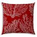 East Urban Home 17" X 17" Red & White Corals Blown Seam Coastal Lumbar Indoor Outdoor Pillow Polyester/Polyfill | 17 H x 17 W x 4 D in | Wayfair