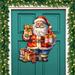 The Holiday Aisle® Felicienne Merry Delivery Christmas Wooden Door Hanger Wood in Brown | 24 H x 18 W x 1 D in | Wayfair