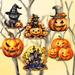 Designocracy 6 Piece Spooky pumpkins Decorative Wooden Clip-on Ornaments by G. Debrekht Wood in Brown | 7.5 H x 5.5 W x 1 D in | Wayfair