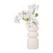 Birch Lane™ Jewels Ceramic Tiered Vase - Contemporary Abstract Vase For Decorative Table Accent Ceramic in White | 9 H x 4 W x 4 D in | Wayfair