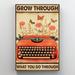 Trinx Azil Writer Go Through What You Go Through On Canvas Graphic Art Canvas in Brown | 14 H x 11 W x 1.25 D in | Wayfair