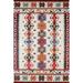Red 78 x 55 x 0.4 in Area Rug - Foundry Select Rectangle Samata Cotton Indoor/Outdoor Area Rug w/ Non-Slip Backing | 78 H x 55 W x 0.4 D in | Wayfair