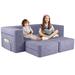 Isabelle & Max™ Aeriel Couch, Toddler Couch w/ Washable & Durable Covers, Modular Sofa Couch Velvet, Rubber in Blue | Wayfair