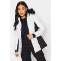 Pixiegirl Black & White Colourblock Hooded Puffer Jacket 12 Pixiegirl | Petite Women's Puffer Coats