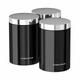 Richards 974065 Accents Kitchen Storage Canisters, Stainless Steel, Translucent Black, Set of 3 - Morphy
