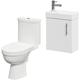 Wholesale Domestic Nero Compact Gloss White 400mm 1 Door Wall Mounted Cloakroom Vanity Unit and Toilet Suite including Ideal Toilet - White