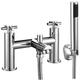 Orbit - Exo Bath Shower Mixer Tap Pillar Mounted with Kit and Wall Bracket - Chrome